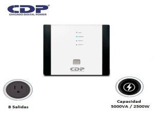 ESTABILIZADOR CDP R-AVR5008I 5000VA/2500W 8 SALIDAS (R-AVR5008I