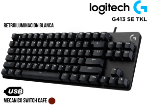 TECLADO LOGITECH G413 TKL SE BLACKLIGHT MECHANICAL GAMING BLACK