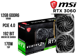 TARJETA DE VIDEO, MSI, RTX 3060 12GB V2X
