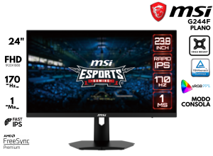 MONITOR GAMER MSI G244F 24P FHD 170HZ 1MS RAPID IPS