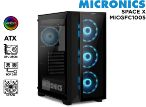 CASE GAMER, MICRONICS, WARRIOR MIC CG803W 4FAN ARGB