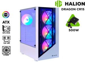 CASE GAMER, HALION, DRAGON CR15 BLANCO 500W