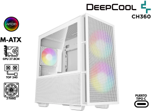 CASE GAMER, DEEPCOOL, CH360 ARGB WHITE