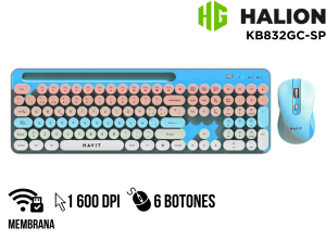 KIT TECLADO + MOUSE, HAVIT, INALAMBRICO KB832GC-SP STARLIGHT