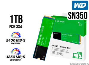 SSD, WESTER DIGITAL, SN350 1TB GREEN NVME