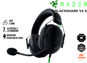 AUDIFONO GAMER, RAZER, BLACKSHARK V2 X 7.1 BLACK
