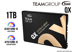DISCO SOLIDO TEAMGROUP QX, 1TB, QLC 3D, SATA 6.0 GB/S, 2.5", SLC, DC +5V 765441065628