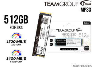 DISCO SOLIDO TEAM GROUP MP33 M.2 PCIE, 512GB, DC +3.3V